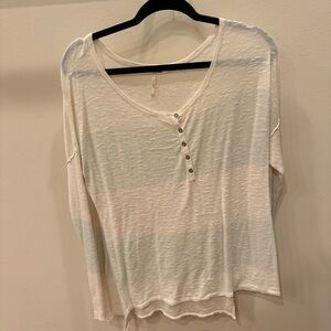Free People blue and white stripped henley